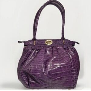 Michael Rome  Designs Croco Embossed Leather Purple Purse